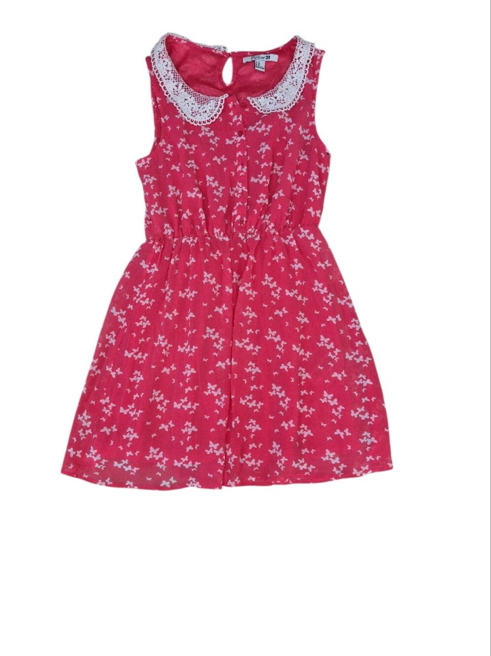 Forever 21 Red Floral Mini Skirt with Lace Collar